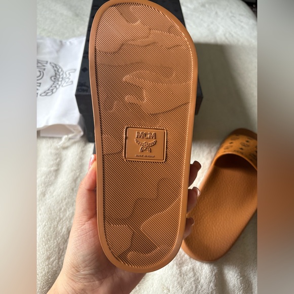 MCM Women's Tan Slide Sandals - Picture 7 of 14